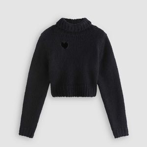 Cider Heart Pattern Cut Out Sweater